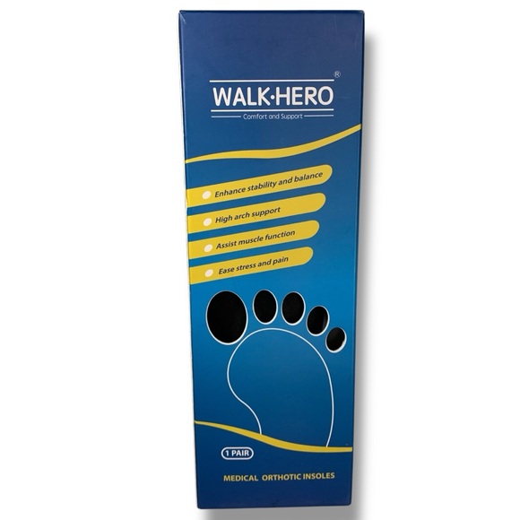 Walk Hero Insoles Orthotics Inserts‎ Mens 5-5.5 / Womens 7-7.5 Comfort & Support - Picture 1 of 9